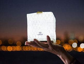 Outdoor Solar-Powered Light, Inflatable LED Lantern - Waterproof, Compact, Portable - SolarPuff PET Warm White