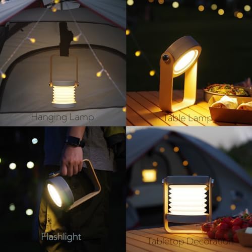 Collapsible Led Rechargeable Camping Lantern Lamp,Touch Battery Powered Light,Portable Emergency Flashlight,Suitable for Outdoor, Camping, Tent,Office, Power Outages