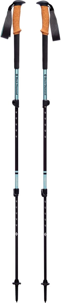 BLACK DIAMOND Womens Trail Cork Trekking Poles, Pair of 2 Lightweight Collapsible Aluminum Hiking Sticks with Cork Grips for Backpacking, Walking, Camping, Mountaineering