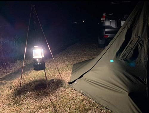 CAMPINGMOON Camping Campfire Tripod with Carrying Bag Portable Lightweight Aluminum 41.3-inch Height Stainless Steel Chain