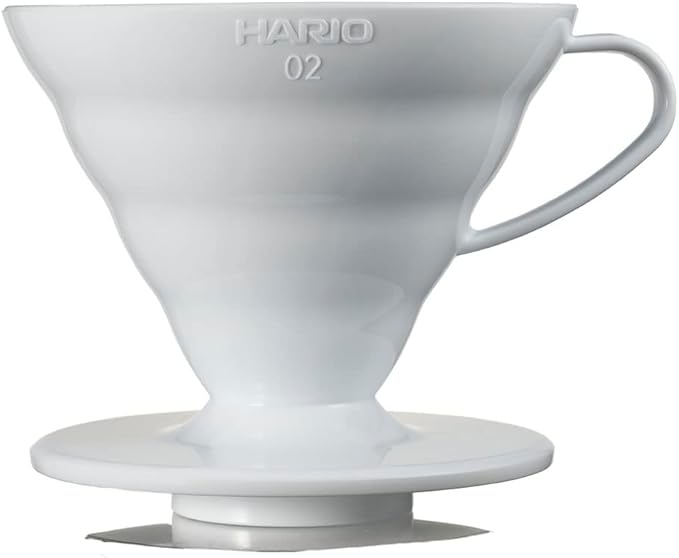 HARIO VDR-02-W V60 Transparent Dripper 02 White, For 1-4 Cups, Coffee, Hand Drip, Made in Japan
