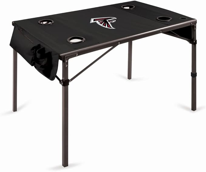 PICNIC TIME NFL Portable Soft Top Travel Table, Black