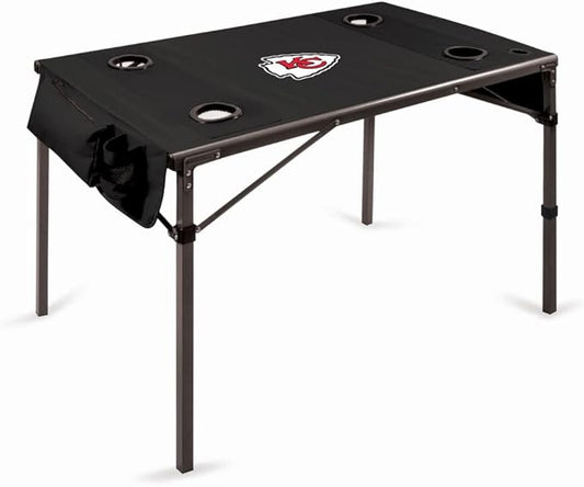 PICNIC TIME NFL Portable Soft Top Travel Table, Black
