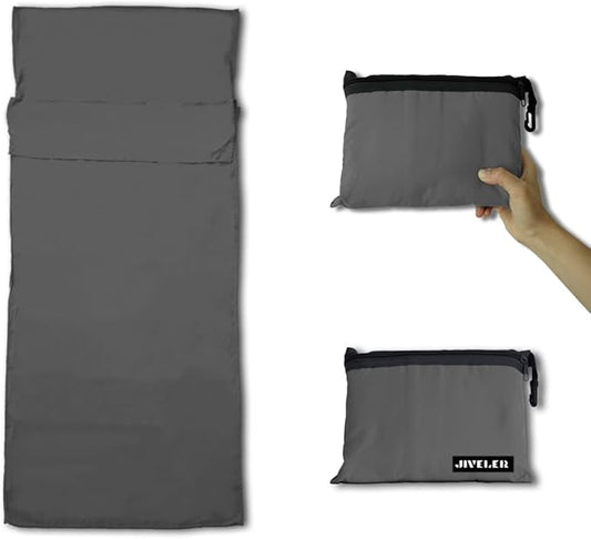Lightweight Sleeping Bag Liner Camping Travel Sheets Ultralight Sleeping Bag Sack for Backpacking Hiking Hotel Hostels and Traveling, Stuff Sack Included