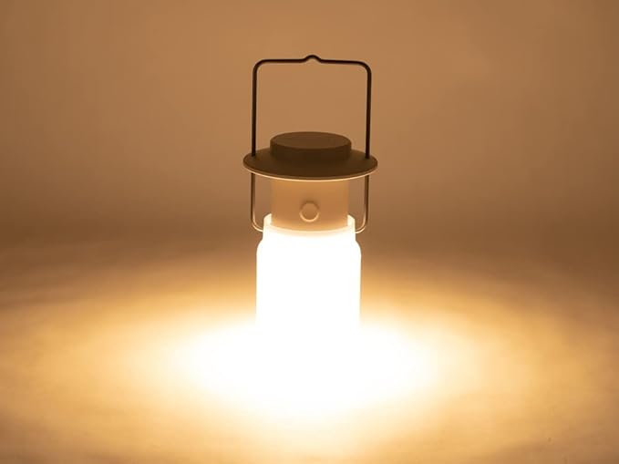 Snow Peak Mini Hozuki - Battery-Powered & Lightweight Camping Light - Portable Lantern for Soft, Ambient Light, Ivory