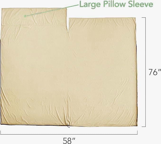 Pike Trail Sleeping Bag Liner – Travel and Camping Sheet, Lightweight and Compact Insert with Full Length Zipper and Guarantee