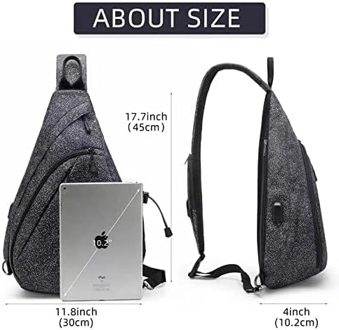Water-Proof Sling bag/Crossbody Backpack/Shoulder Bag with USB Charging Port for Travel, Hiking, Cycling, Camping