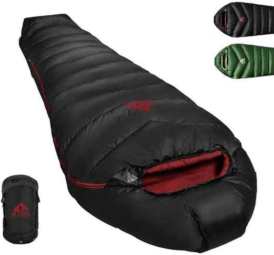 Down Sleeping Bag 620FP,3 Season Ultralight Sleeping Bag for Adults & Teens, Lightweight, Compact for Hiking, Camping & Backpacking.