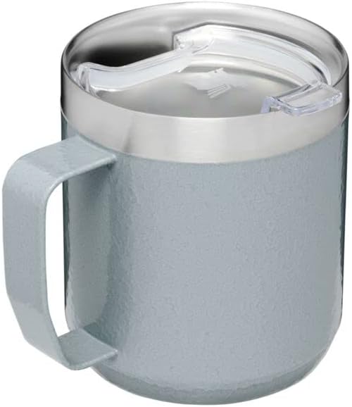 Stanley Stay-Hot Camp Mug 12 oz | Press Fit Drink Through Lid | Cup for Coffee, Tea and Drinks | Insulated Stainless Steel Coffee Mug | BPA-Free | Hammertone Silver