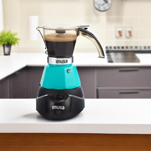 Imusa 3 or 2cup Electric Espresso Maker, Teal