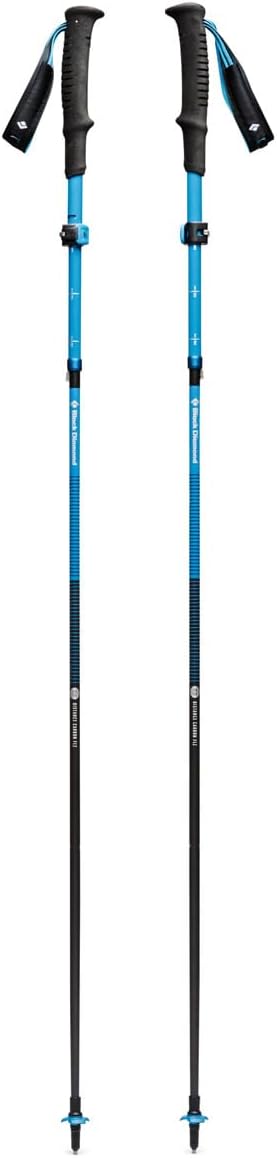 Black Diamond Distance Carbon FLZ Trekking and Running Poles, Pair of Foldable, Ultra Lightweight, Adjustable Length Carbon Fiber Hiking Poles