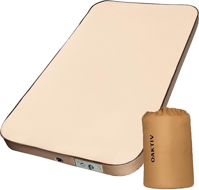 WanderMate - Self-Inflating Camping Sleeping Pad - Twin-Sized Inflatable Camping Mattress for Car, Backpacking, and Tent - Durable 4-Inch Memory Foam and Air Support - Cordless 2,500mAh Pump