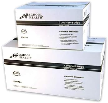 School Health - Adhesive Bandages, Comfortable Form-Fitting Protection & Wound Care for Cuts and Scrapes, Premium Adhesive Stays Secure with Movement, Loose Bulk Fabric Bandages - 3/4" x 3" 1500/Box
