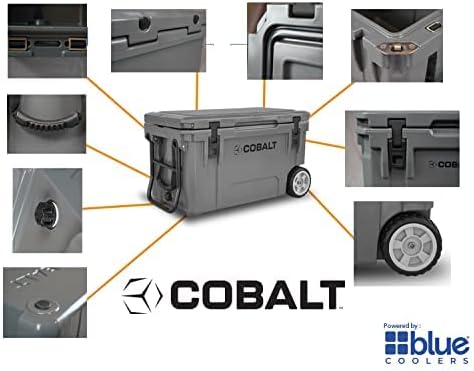 Cobalt 55 Quart Roto Molded Super Ice Cooler | Large Ice Chest Holds Ice Up to 3 Days |
