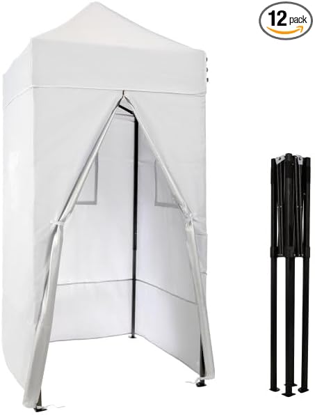 Pop Up Changing Tent - 46.5” Steel Frame Canopy Sun Shelter Pool Cabana, Portable Changing Room, or Privacy Tent for Camping Toilet or Portable Shower - Camping Essentials by Wakeman Outdoors (White)