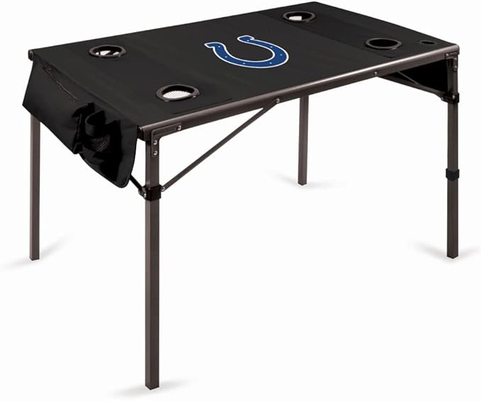 PICNIC TIME NFL Portable Soft Top Travel Table, Black