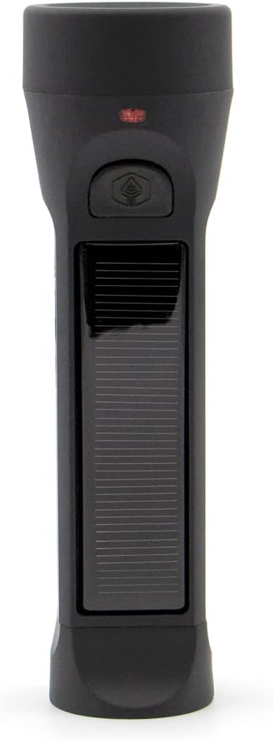 Journey 300 Solar LED Waterproof Flashlight with USB Phone Charger, Black