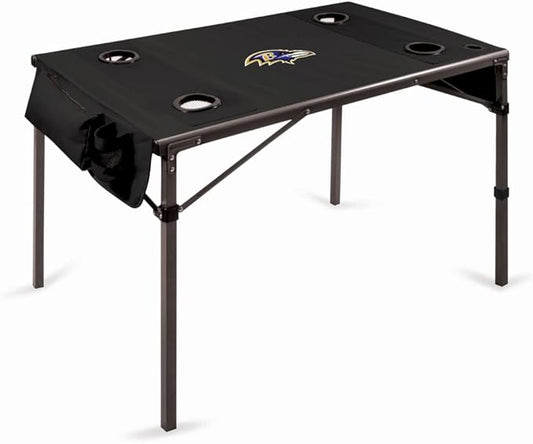 PICNIC TIME NFL Portable Soft Top Travel Table, Black