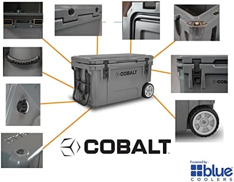 Cobalt 55 Quart Roto Molded Super Ice Cooler | Large Ice Chest Holds Ice Up to 3 Days |
