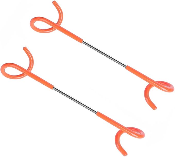 Alnicov 2PCS Camping Hook Hanger,Hook Lantern Lamp Hanger Tent Pole Post Hook Hanging for Fishing Camping Travelling Adventure,Orange