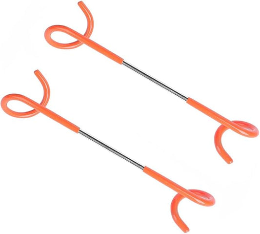 Alnicov 2PCS Camping Hook Hanger,Hook Lantern Lamp Hanger Tent Pole Post Hook Hanging for Fishing Camping Travelling Adventure,Orange