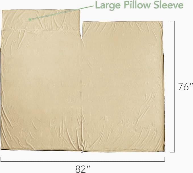 Pike Trail Sleeping Bag Liner – Travel and Camping Sheet, Lightweight and Compact Insert with Full Length Zipper and Guarantee