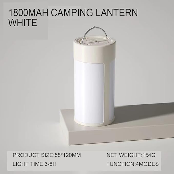 Survival Camping Lantern, Rechargeable LED Camping Lantern,62LEDs,3 Modes & SOS, Rechargeable for 4hrs, Small & Light, Emergency Light for Blackout, Hurricane Hiking Light(White)