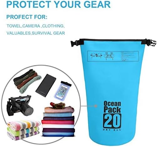 Dry Sack/Floating Waterproof Bag 2L/5L/10L/20L/30L for Boating, Kayaking, Hiking, Snowboarding, Camping, Rafting, Fishing and Backpacking