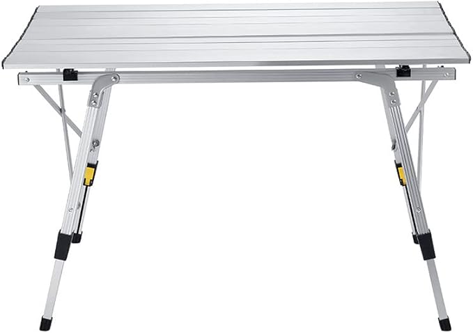 ZWANG Camping Table Foldable Portable with Adjustable Legs, Aluminum Folding Table Roll Up Table with Carrying Bag for Outdoor, Lightweight for Camping, Beach, Backyards, BBQ, Party and Picnic