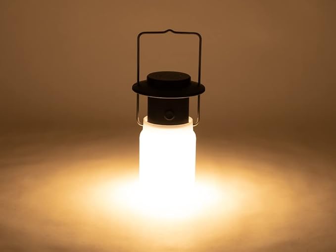 Snow Peak Mini Hozuki - Battery-Powered & Lightweight Camping Light - Portable Lantern for Soft, Ambient Light, Black