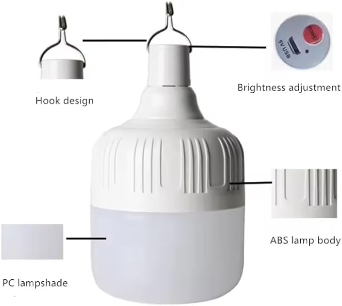 [1500 Lumens] Rechargeable Camping Lantern , IPX7 Waterproof LED Emergency Light - 3600mAh Battery, USB Charging, 5 Light Modes for Tent/Hiking/Hurricane (150W)