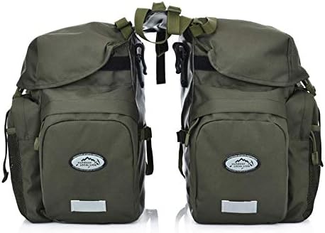 50L Bike Panniers Bicycle Commuting Bag Waterproof Saddle Bags with Rain Cover for Bicycle Rear Rack Carrier, Support for Width Less Than 7 inches Bike Rack