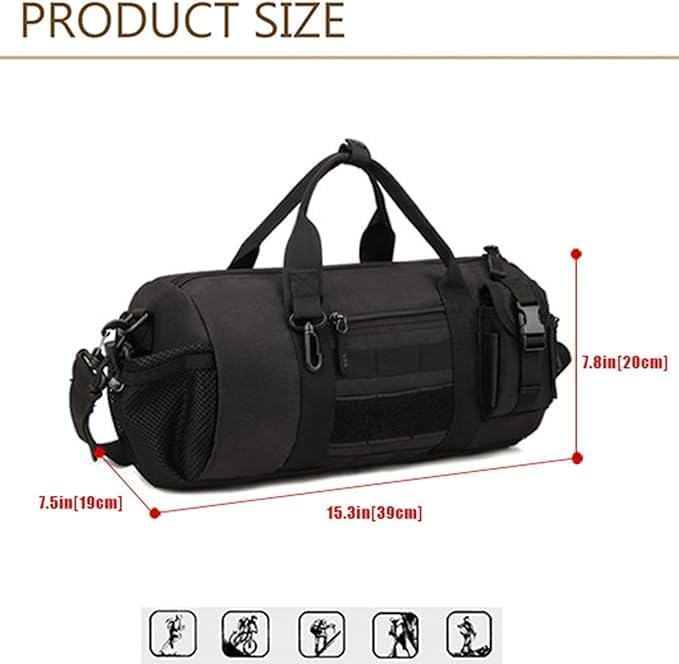 Huntvp Tactical Duffle MOLLE Handbag Gear Military Travel Carry On Shoulder Bag Small Valise