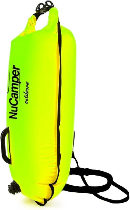 NuCamper Swim Buoy for Open Water Swimmers With Adjustable Waist Belt, Waterproof Dry Bag, Swim Bubble For Safty Swimming, Training Snorkeling, Kayaking, Diving, Boating, Large Capacity 28L