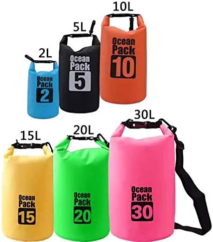 Outdoor Dry Sack/Floating Waterproof Bag 2L/3L/5L/10L/15L/20L/30L for Boating, Kayaking, Hiking, Snowboarding, Camping, Rafting, Fishing and Backpacking (Black, 30L)