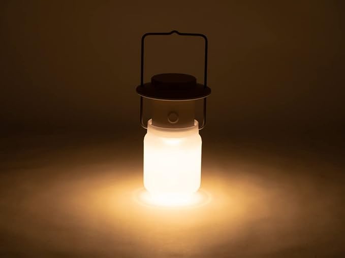 Snow Peak Mini Hozuki - Battery-Powered & Lightweight Camping Light - Portable Lantern for Soft, Ambient Light, Ivory