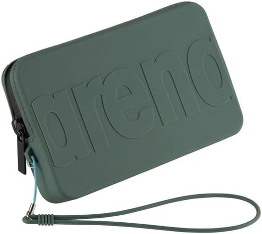 ARENA Dry Clutch Bag Waterproof Silicone Zipper Handbag Beach and Pool Water Resistant Pouch, 3.9 x 6.5 Inches, Green Sage