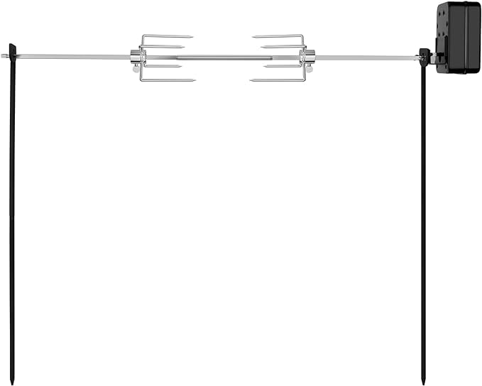 onlyfire Spit Rotisserie for Outdoor Campfire Grilling, Over Fire Camp Grill with 35×5/16" Square Spit Rod