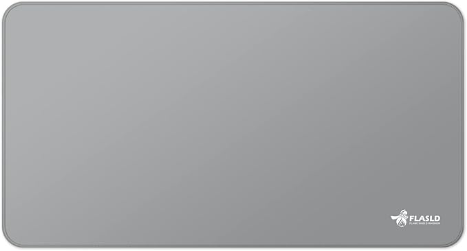 FLASLD Multi-Purpose Fireproof 24 X 42 inches Floor Mat for Indoor or Outdoor Use, Grill Pad for Fireplace, Kitchen Stove, CookTop and Hearth, Premium Deck and Patio Grill Mat, Silver Gray