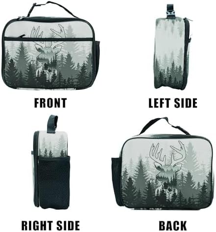 Camo Deer Lunch Bag Insulated Reusable Lunch Box Kids Girls Boys Cooler Thermal Tote Bag For Men Women School Work Picnic