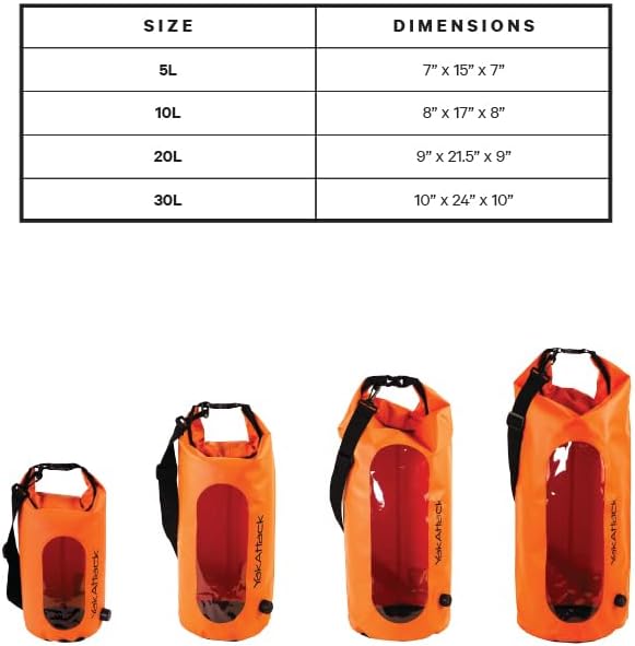 YakAttack 30L Roll-Top Waterproof Dry Bag with Air Valve | Durable & Water Resistant | Compact Storage | Remove Trapped Air | Additional Buoyancy | Dry Bag for Kayaking, Hiking, Boating & Camping