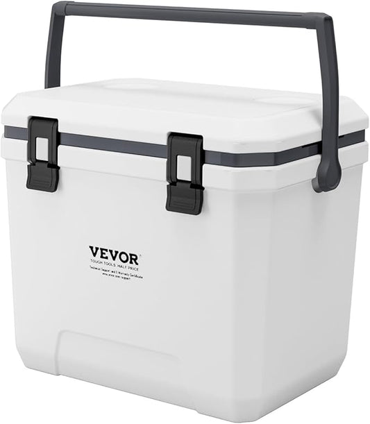 VEVOR Portable Cooler,Hard Cooler with Ice Retention, Heavy-Duty Handles and Strap, Lightweight Rigid Material Insulated Portable Cooler, Suitable for Family Picnics and Short Trips
