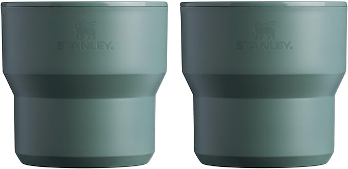 Stanley Wildfare Go 4-Piece Stainless Steel Two Cup Cook Set | 32 oz Pot and Lid with Fold & Lock Handle | 2 Stacking Cups | Camping Essentials for Your Camp Kitchen | BPA-Free | Shale + Charcoal