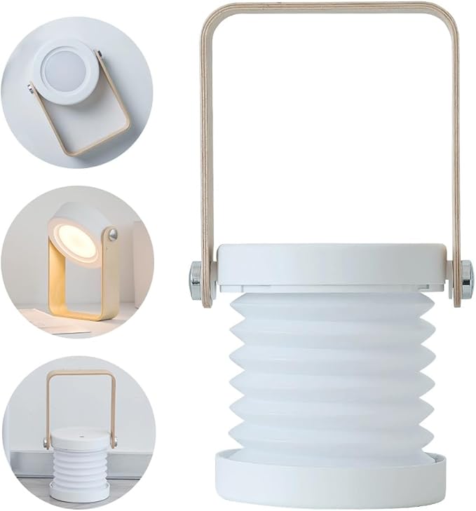 Waterproof Collapsible Camping Lantern with Phone Charger,Rechargeable Camping Lights,4400mAh Power Bank, Portable Battery Powered Foldable Travel Lamp for Hiking , Power Outages,Survival Kit