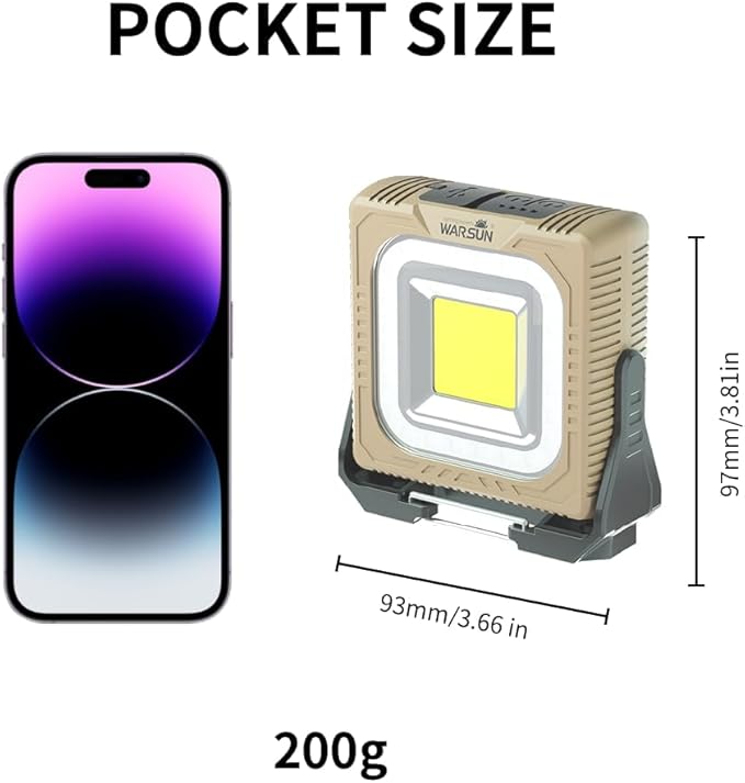 WARSUN Rechargeable LED Camping Lantern Mini Tripod Work Light 6 Modes, 1000 LM High Lumens Portable Magnetic Flashlight,Lightweight Tent Light, for Camping, Repair, Emergency