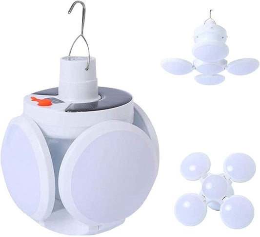 WLHONG 2029 2 Pack Solar LED Camping Lantern with USB Rechargeable Battery and Hook, Portable Emergency Hurricane Camp Lamp Light for Outdoor Tent Barn Patio Home Indoor Power Outages (2Pack)