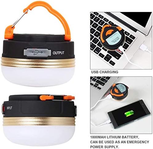 LED Camping Lantern, Rechargeable & Portable Tent Light, 300LM,3 Light Modes,1800mAh Power Bank,with Magnet Base,Electric Lantern Flashlight for Camping/Hiking/Fishing/Hurricane/Emergency