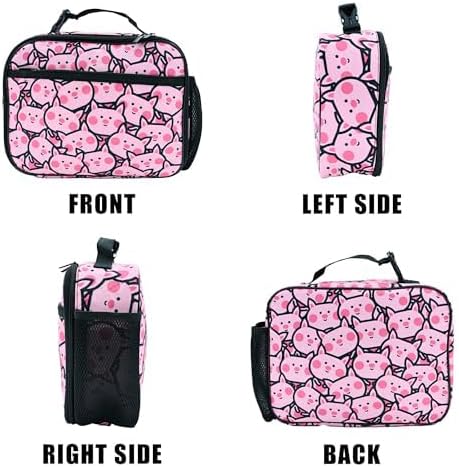 Pig Lunch Bag Insulated Reusable Lunch Box Kids Girls Boys Cooler Thermal Tote Bag For Men Women School Work Picnic