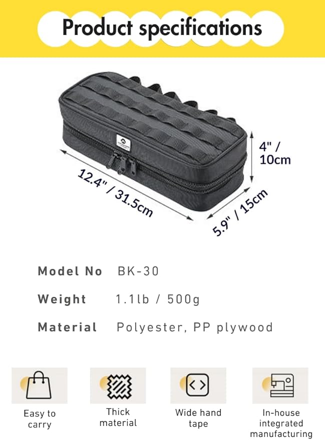 CAMPINGMOON Storage Box for Camping Outdoor Hammer Lantern Black BK-30