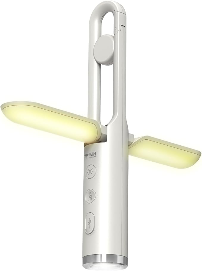 Rechargeable Camping Lantern with Hook - Powered LED Tent Light for Outdoor, Emergency Survival Gear, Hanging Flashlight, Head Lamp